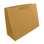 Custom Imprinted Process Printed Cotton Twill Ribbon Euro Tote Bag (Natural Kraft) (16"x6"x12")