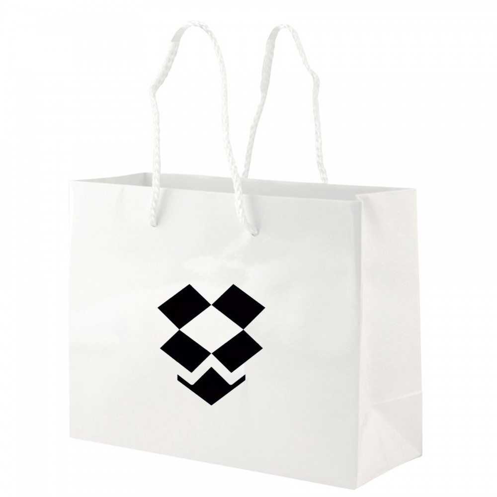 Custom Imprinted White Gloss Laminated Eurototes Custom Imprinted White Gloss Laminated Eurototes