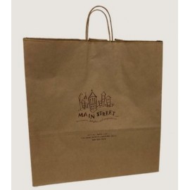 Dark Kraft Paper Shopping Bag (18"x7"x18.75") Logo Imprinted