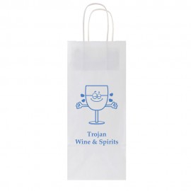 Custom Printed White Kraft Shopping Bag (5.3"x3.5"x12.5")  Custom Printed White Kraft Shopping Bag (5.3"x3.5"x12.5")