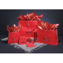 Inverted Trapezoid Matte Garnet Paper Euro Tote (7.5/10"x4"x8.75") Custom Printed