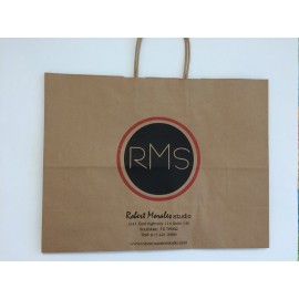 Natural Kraft Paper Shopping Bag (16 1/4" x 6" x 12 1/2") Custom Printed