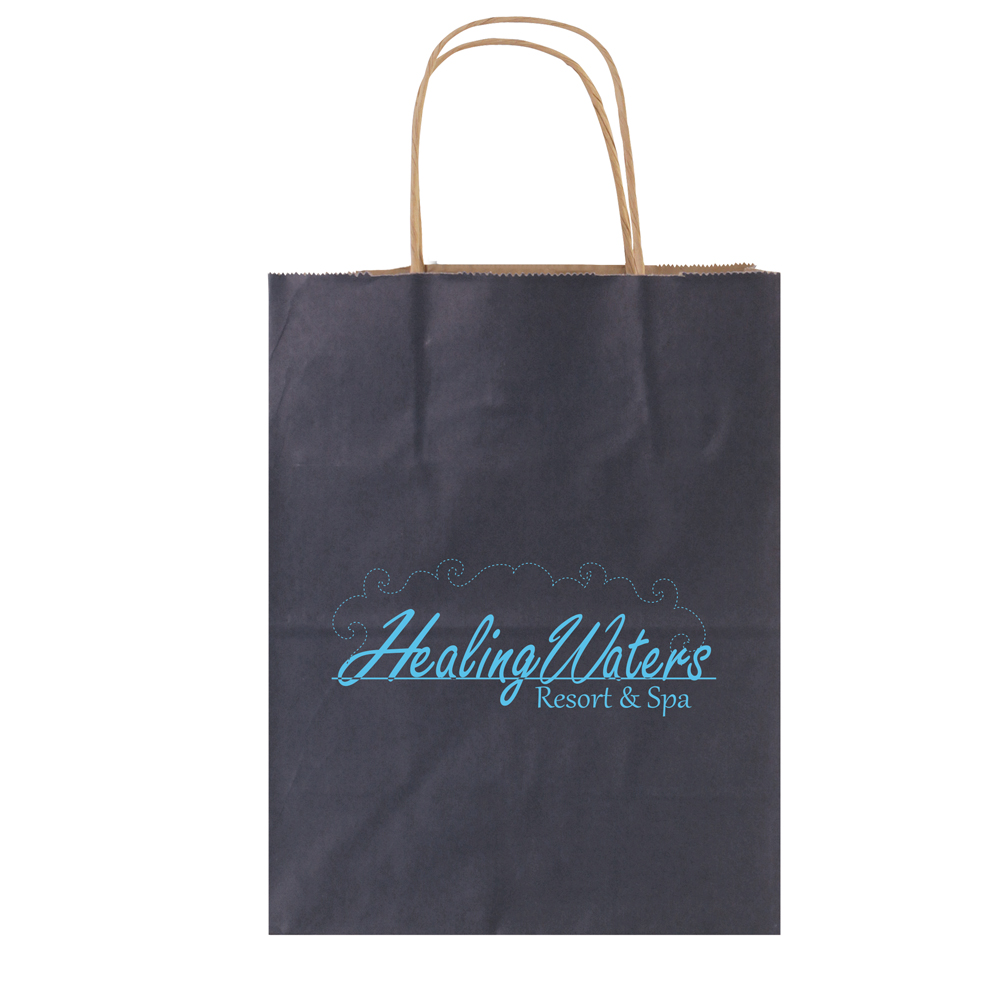 Logo Imprinted Navy Blue Solid Tinted Kraft Shopping Bag (8"x4.75"x10.25") Logo Imprinted Navy Blue Solid Tinted Kraft Shopping Bag (8"x4.75"x10.25")