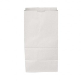 Logo Imprinted White Kraft 20# Paper SOS/ Grocery Bag (8.25"x5.25"x16.25")