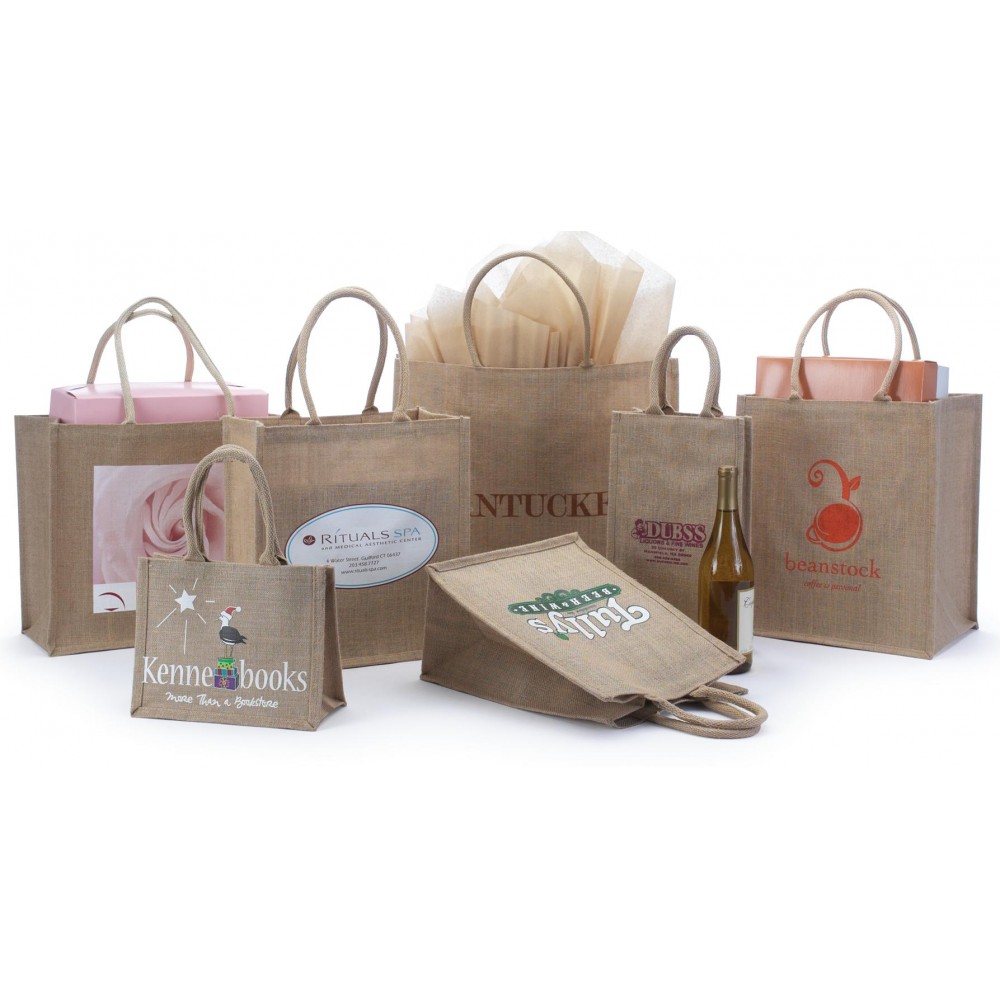 Custom Imprinted Jute Shopping Bags Color Sensations Custom Imprinted Jute Shopping Bags Color Sensations