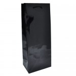 Process Printed Gloss Laminated Euro Tote Bag (Black) (5"x3"x13") Logo Imprinted