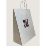 White Kraft Paper Shopping Bag (13"x7"x17") Custom Printed