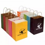 Promo Color Kraft Paper Shopping Bags Custom Imprinted