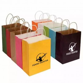 Promo Color Kraft Paper Shopping Bags Custom Imprinted  Promo Color Kraft Paper Shopping Bags Custom Imprinted