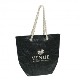 Woven Tote Bag w/Twisted Handle Logo Imprinted
