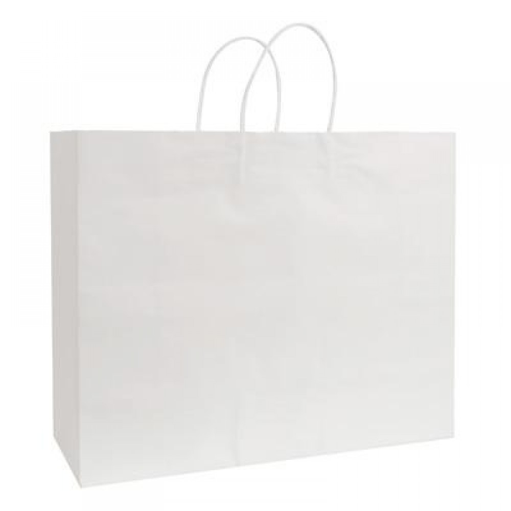 ECO White Kraft Shopping Bag (16"x6"x13") Custom Printed