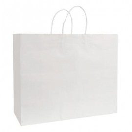 ECO White Kraft Shopping Bag (16"x6"x13") Custom Printed