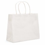 ECO White Kraft Eurostyle Shopping Bag (10"x4"x8") Custom Printed