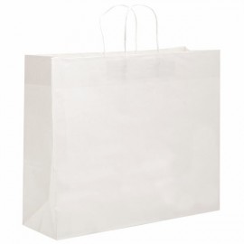 ECO White Kraft Eurostyle Shopping Bag (16" x 6" x 13") Custom Imprinted  ECO White Kraft Eurostyle Shopping Bag (16" x 6" x 13") Custom Imprinted