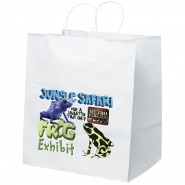 Logo Imprinted Brute White Shopper (Color Vista)