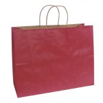 100% Recycled Tinted Tan Kraft Paper Shopping Bag (16"x6"x12") (Bright Red) Logo Imprinted