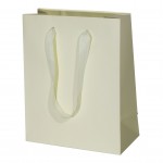 Premium Cotton Twill Handle Eurototes (8"x4"x10") (Hot Stamped) (Ivory White) Logo Imprinted