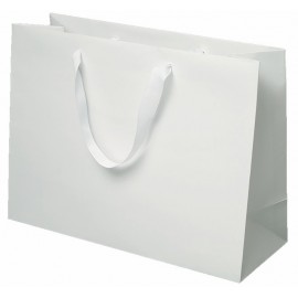 Custom Imprinted Full Color Grosgrain Ribbon Handle Matte Eurotote (16"x6"x12")