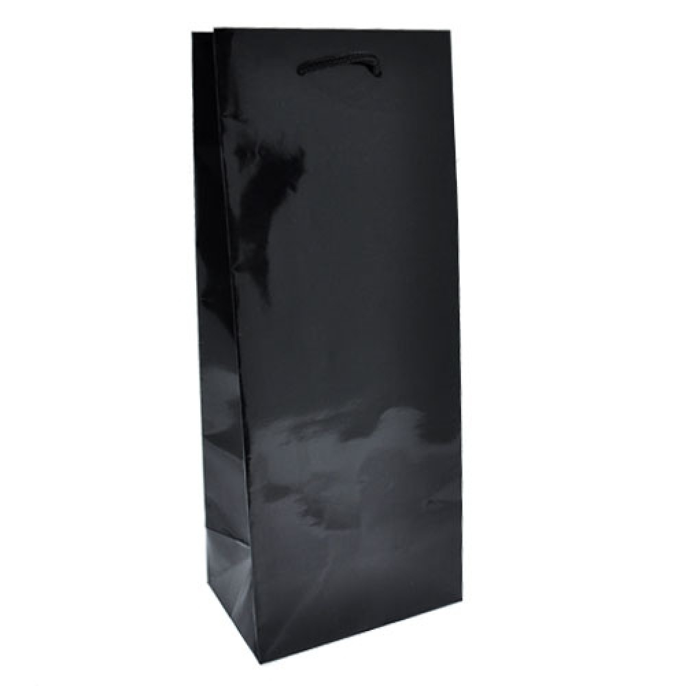 Colored High Gloss Eurotote Bag (5"x3 1/2"x13") (Black) Custom Imprinted Colored High Gloss Eurotote Bag (5"x3 1/2"x13") (Black) Custom Imprinted