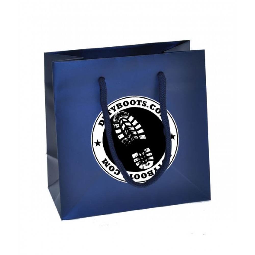 Ink Imprinted Matte Eurotote Bags (6 1/2"x3 1/2"x6 1/2") (Navy Blue) Logo Imprinted Ink Imprinted Matte Eurotote Bags (6 1/2"x3 1/2"x6 1/2") (Navy Blue) Logo Imprinted