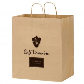 Natural Kraft Paper Carry-Out Bag (14 1/2"x9 1/2"x16 1/4") Logo Imprinted