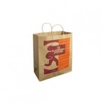 Natural Kraft Custom Paper Shopping Bags (13"x7"x17") Custom Imprinted