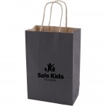 Charcoal Solid Tinted Kraft Shopping Bag (5.25"x3.25"x8.375") Logo Imprinted