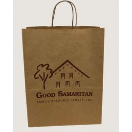 Dark Kraft Paper Shopping Bag (13"x7"x17") Custom Imprinted