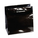 Colored High Gloss Custom Eurotote Bag (6 1/2"x3 1/2"x6 1/2") (Black) Logo Imprinted