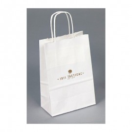 White Kraft Paper Shopping Bag (5 1/2"x3 1/4"x8 3/4") Logo Imprinted  White Kraft Paper Shopping Bag (5 1/2"x3 1/4"x8 3/4") Logo Imprinted