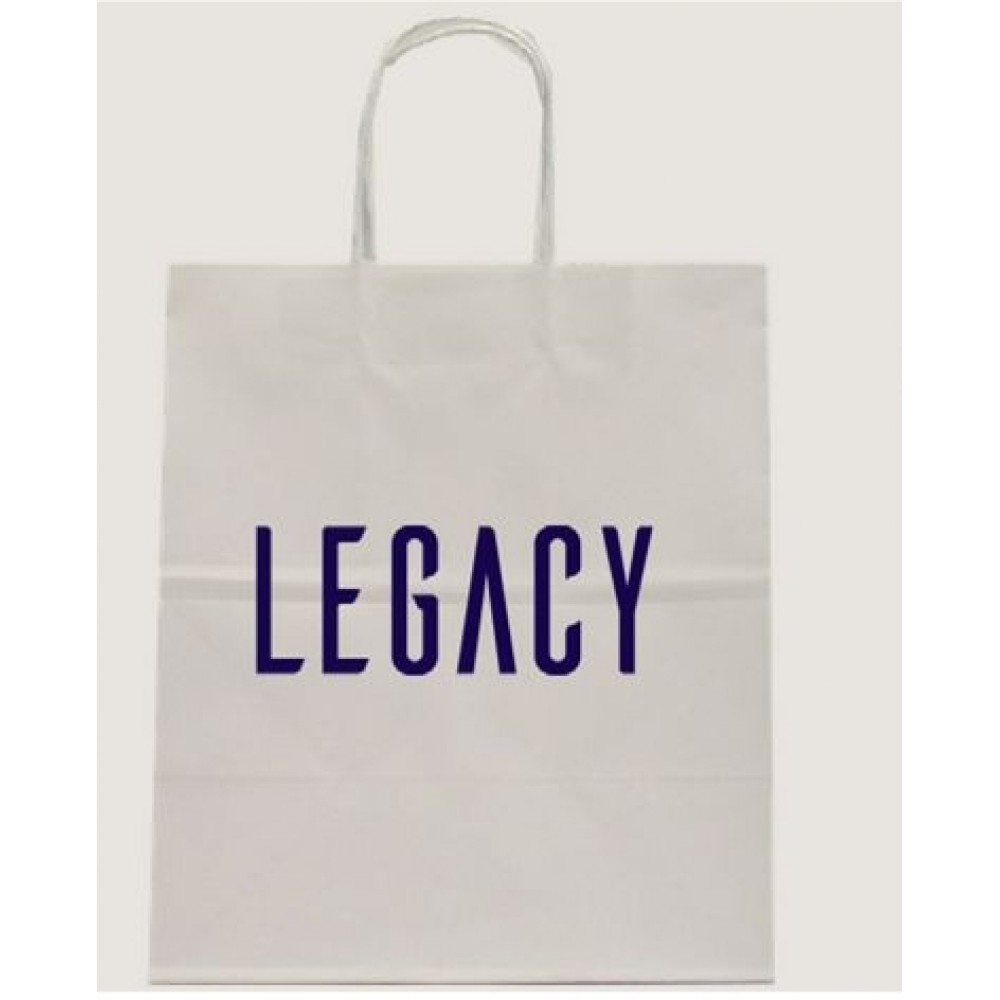 Custom Imprinted White Kraft Paper Shopping Bag (10"x6.5"x12") Custom Imprinted White Kraft Paper Shopping Bag (10"x6.5"x12")