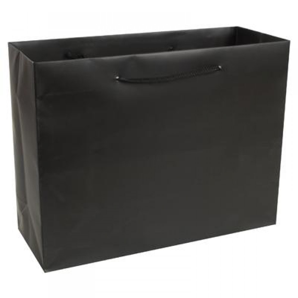 Custom Printed Stone Paper Black EuroTote Bag (13"x5"x10")