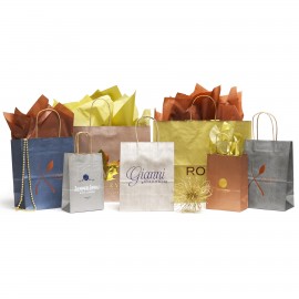 Logo Imprinted Metallic/ Safari Collection Metallic Blue Bag (16"x6"x13")  Logo Imprinted Metallic/ Safari Collection Metallic Blue Bag (16"x6"x13")