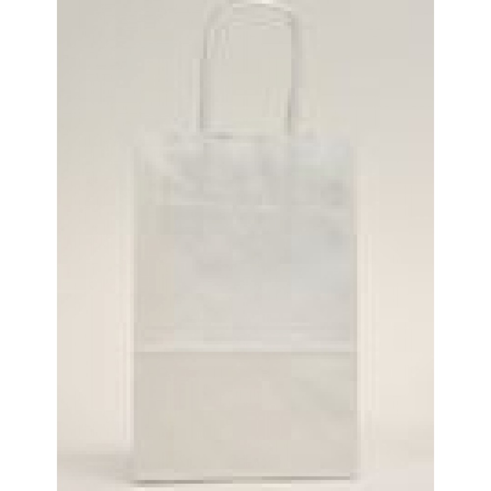 Custom Imprinted White Kraft Paper Shopping Bag (5.25"x3.5"x8.875")
