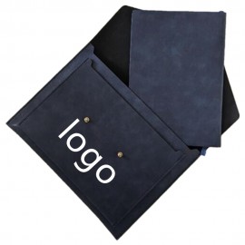 Dark Blue Leather Document Bag Envelope Pouch Logo Imprinted  Dark Blue Leather Document Bag Envelope Pouch Logo Imprinted