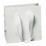 Grosgrain Ribbon Handle Matte Eurotote (6"x3"x6") Logo Imprinted