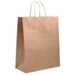 Custom Imprinted ECO Natural Kraft Eurostyle Shopping Bag (13" x 6" x 16")