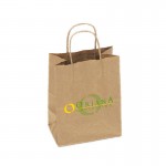 100% Recycled Custom Paper Tan Kraft Shopping Bag w/ Twisted Handles (8"x4 3/4"x10 1/4") Custom Printed