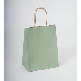 Sage Green Shadow Stripe Bag (8"x4.75"x10.5") Logo Imprinted