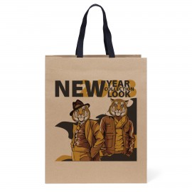 Custom Imprinted Eco Teak Cotton Twill-Handle Eco Eurototes (Chromatic)