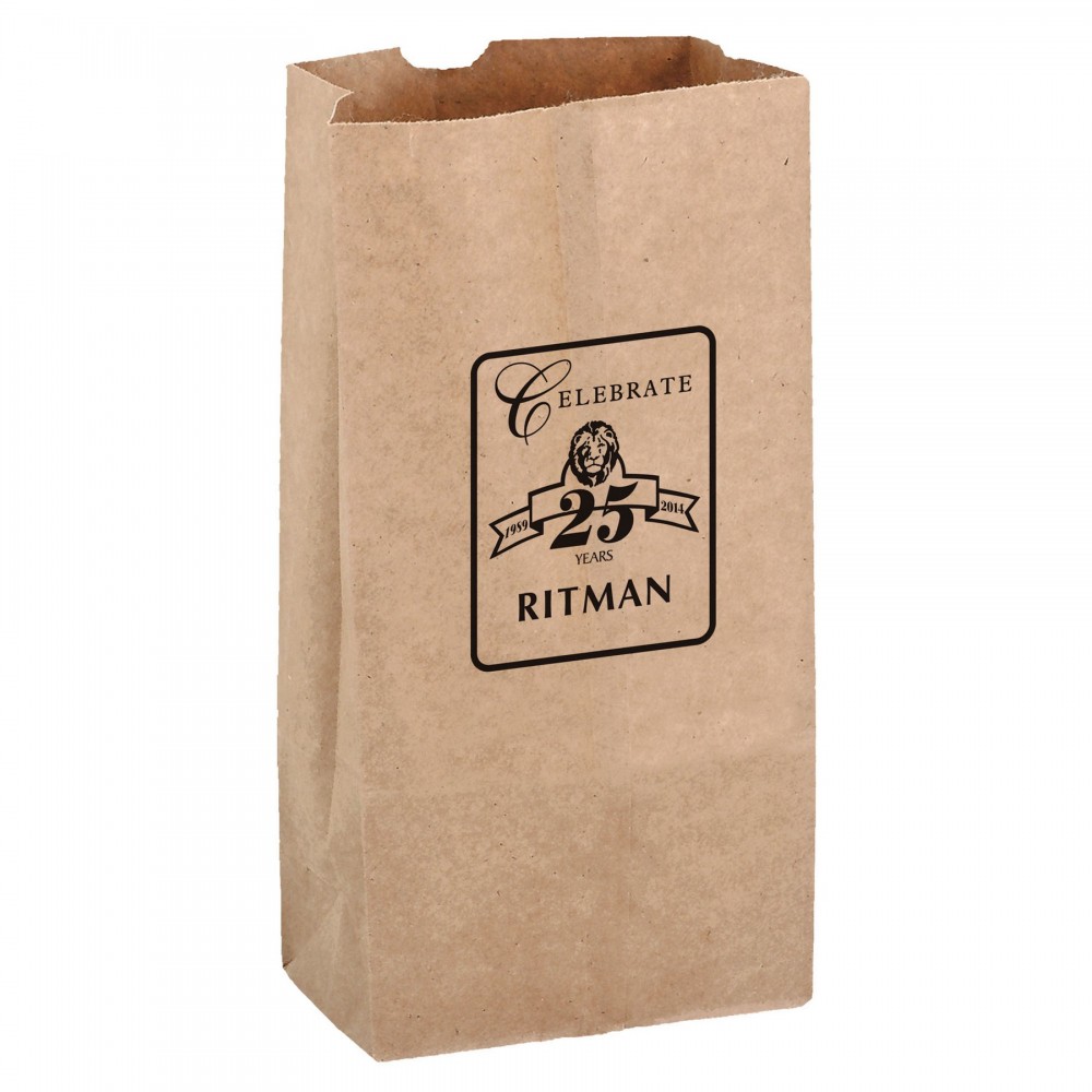 Custom Imprinted Natural Kraft Paper SOS Grocery Bag (Size 8 Lb.)
