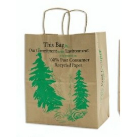 Natural Kraft Paper Shopping Bag (5-1/2"x3-1/4"x8-3/8") Custom Imprinted