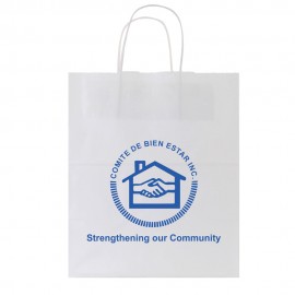 White Kraft Shopping Bag (10"x7"x12") Custom Printed  White Kraft Shopping Bag (10"x7"x12") Custom Printed