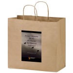 Natural Kraft Paper Carry-Out Bag w/ Full Color (13"x7"x12 ") - Color Evolution Custom Printed