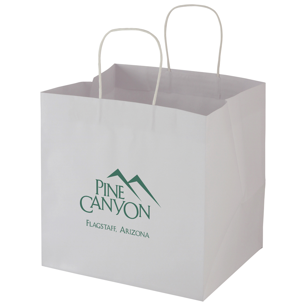 Custom Printed Wide Gusset Takeout Bag (12"x10"x12")