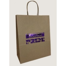 Dark Kraft Paper Shopping Bag (10"x6.75"x12") Custom Printed