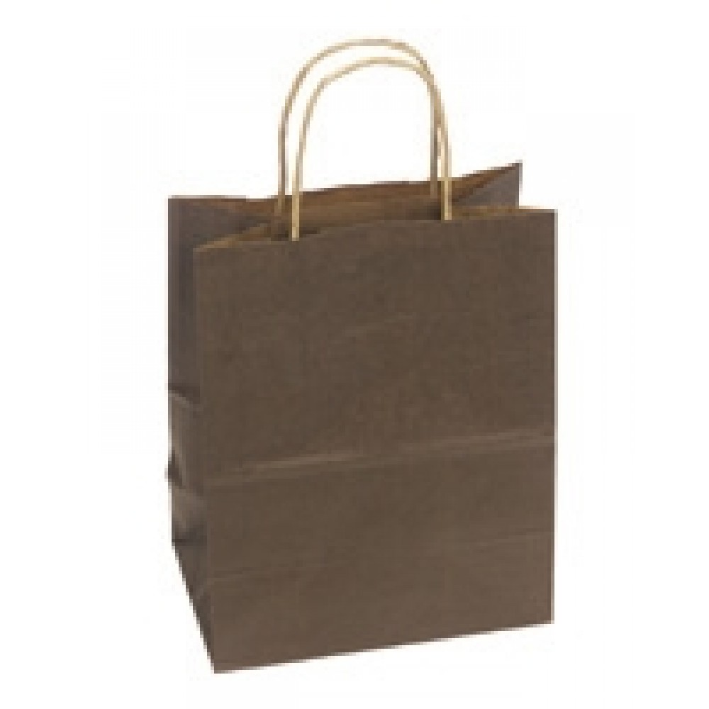 Custom Printed 100% Recycled Tinted Tan Kraft Paper Shopping Bag (5 1/2"x3 1/4"x8 3/8") (Chocolate Brown) Custom Printed 100% Recycled Tinted Tan Kraft Paper Shopping Bag (5 1/2"x3 1/4"x8 3/8") (Chocolate Brown)