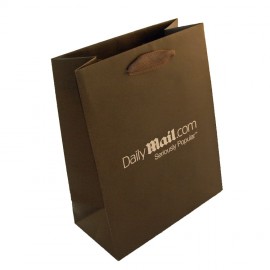 Logo Imprinted Premium Cotton Twill Handle Eurototes (8"x4"x10") (Hot Stamped) (Espresso Brown)