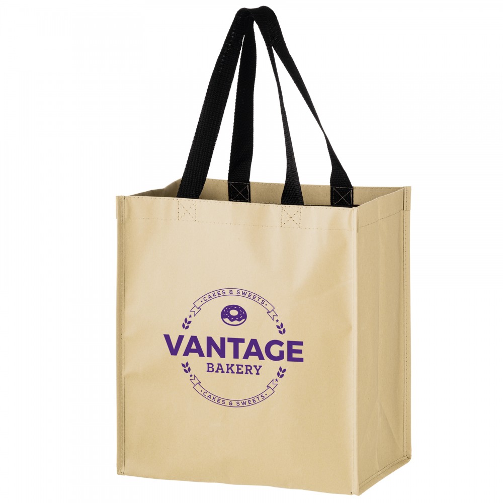 Logo Imprinted Non-Woven Hybrid Tote with Paper Exterior (12"x8"x15")