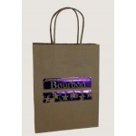 Dark Kraft Paper Shopping Bag (8"x4.75"x10.5") Custom Imprinted